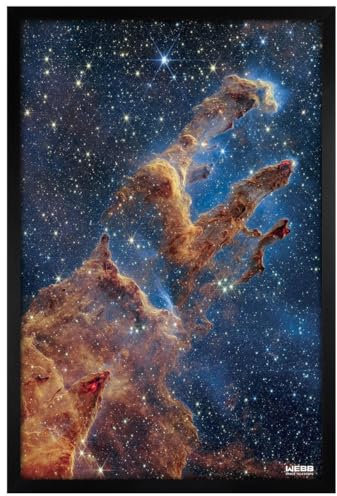 James Webb Pillars of Creation Maxi-Poster, schwarzer Holzrahmen