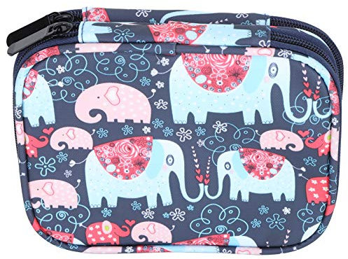 LetCart Schreibtisch-Aufbewahrungstasche, Häkeltasche, Nähaufbewahrung, doppelseitiger Reißverschluss, handgefertigt, Ochsenstoff, Strick-Organizer-Paket (Elefanten-Leerbeutel)