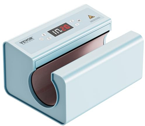 VEVOR Presse à Chaud pour Tasses Mugs Automatique 325-887 mL Diamètre 75-85 mm, Machine de Sublimation Température Temps Réglables, Chauffage Rapide et Uniforme, pour Transférer Images sur Mug, Bleue