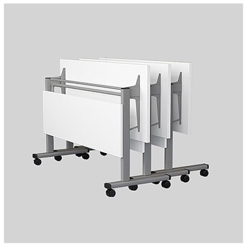 3 Pack Klappbarer Konferenztisch, Schreibtisch Faltbar, Rechteckiger Klapptisch, Rollende Konferenzraumtische, Mobiler Schulungstisch Mit Rädern, Besprechungstisch, Besprechungs-Seminartisch(140*60*75
