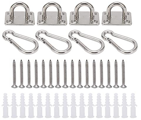 TeamSky Stainless Steel Heavy Duty Yoga Swing Hammock Hook Hanging Kit for Indoor Outdoor Suspension Hardware