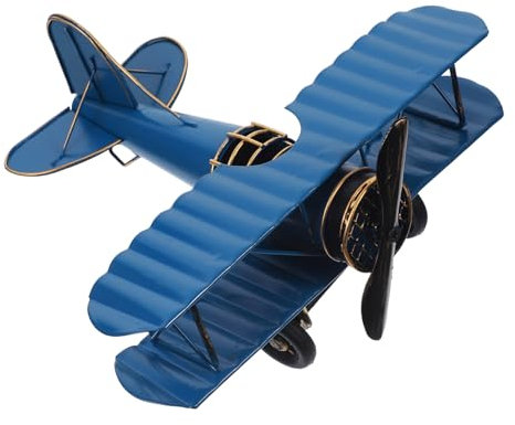 HOLIDYOYO Retro Flugzeug Modell Aus Eisen Vintage Deko Für Wohnzimmer Und Büro Lifelike Miniatur Flugzeug Ornament Großer Tischschmuck