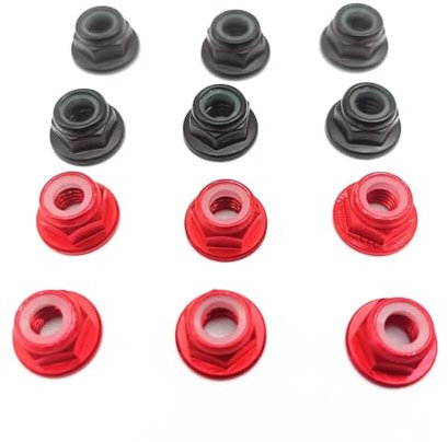 runhuabaihuo 12 stücke M5 Motor Schraube Muttern Aluminium Legierung CW CCW Flansch Nylon Einsatz Selbstsichernde Lock Muttern for FPV Racing Drone