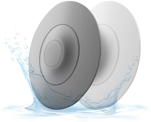 2 Stück Universal Silikon Abflussstopfen, Waschbeckenstöpsel mit Haarsieb Funktion, Badewannenstöpsel, Bis Ø 108 mm Ventiloberteile, für Badewannen, Waschbecken, Handwaschbecken, Moppbecken