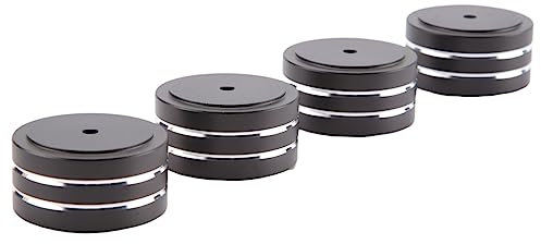 Asuinxurr 4 pezzi, 40 x 20 mm, in alluminio, HiFi AMP, isolante, giradischi, piedini (nero)