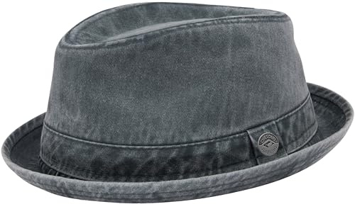CHILLOUTS Sligo Hat - Pork Pie Hut Herren/Damen, 100% Baumwolle, Unisex Sommerhut, Tampa Hut, Atmungsaktiv, blau/L-XL
