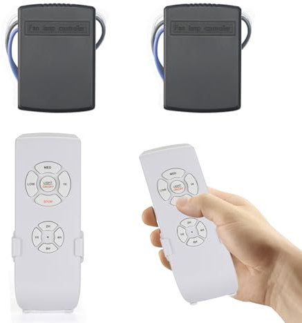 QIACHIP Telecomando per Ventilatore Soffitto Universale Kit Dimensione piccola con 3 Impostazioni di velocità e Controllo,220V Wireless Ventilatore Lampada Telecomando 2 Kit