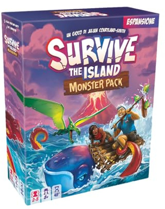 Asmodee Survive The Island Monster Pack Erweiterung, Brettspiel, italienische Ausgabe