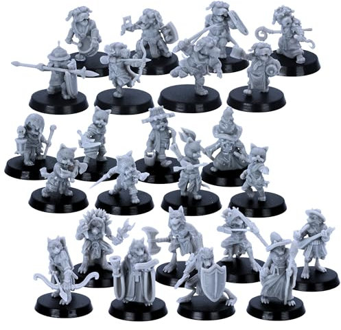 Beastkin Heroes – 24 Animal Folk Miniatures for Tabletop RPGs | 28mm Scale Playable Fantasy Characters | DnD, Wargames | Epic Miniatures Licensed | Resin Unpainted Figures for Gamers & Col