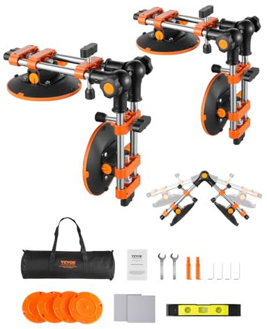 VEVOR Seamless Seam Setter, 2 Packs Granite Seam Setter with 6 in Vacuum Suction Cups, Seam Joiner for Seam Joining & Leveling, 90°-120° Adjustable, Countertop Installation Tool for Tile Marble Slab