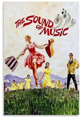OREAUORN Poster The Sound of Music (1965 (2) auf Leinwand, ästhetisches Vintage-Poster, dekoratives Gemälde für Wohnzimmer, Schlafzimmer, 40 x 60 cm, ungerahmt, 14