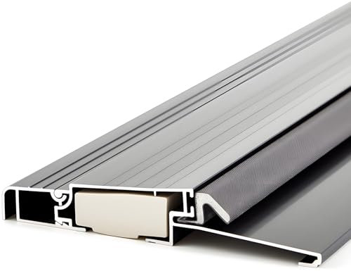 Blulu 36 Aluminum Exterior Door Threshold 5 5/8 Outdoor Swing Threshold Heavy Duty Adjustable Aluminum Door Sill Pan for Weatherproof & Easy Install for Residential/Commercial Use, Black
