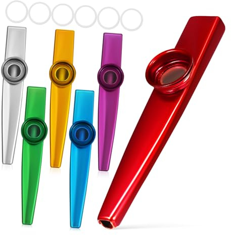 CVUTOVO Metall Kazoo mit Außergewöhnlicher Klangqualität 6 Stück für Kinder und Erwachsene Einfach zu Bedienen als Anfänger Kazoo Musikinstrument