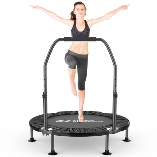 GartistGo Faltbares Mini-Fitness-Trampolin-Rebounder für Erwachsene, 150 kg Kapazität, Rutschfester Griff und Füße, 32 Stahlfedern, für Indoor/Outdoor-Übungen, 101,6 cm
