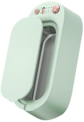 jojomis Ultraschall-Schmuckreiniger, 600 ml, Tank für Brillen, Halsketten, Ohrringe, Uhren, Make-up-Pinsel, tragbares Vibrationsreinigungsgerät, Grün