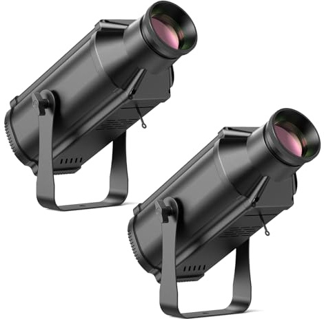 2 pièces 100W Projecteur Pin Spot COB+RGB 4 modes contrôle avec Réglage manuel Lampe de Projection pour Fêtes Bars Mariages Dance Halls DJ