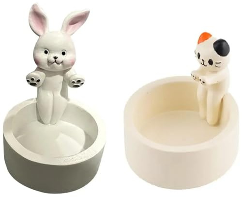 Bosiyrggrl 2PCS Cartoon Candle Holder Votive Candle Holders for Candlesticks Candle Holder for Table Cute Candle,C