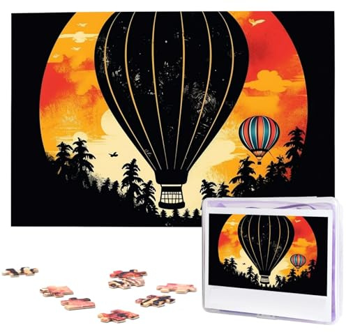 Flying Hot Air Balloon Wooden Puzzles 1000 Pieces Personalized Jigsaw Puzzle For Adults Interessant Custom Photo Puzzles Gift For Holiday Birthday Wedding Anniversay