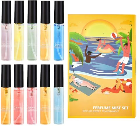 Parfüm Bodyspray Damen Set,10 x 5ml Mini Parfümspray | Tragbarer Parfum damen,Hair and bodyspray Fragrance Mist,Langanhaltender Duft für Reisen,Urlaubsreise,Gift for Women