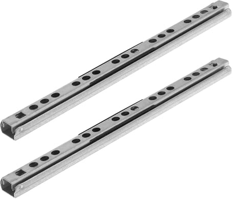 Schubladenschienen 2 Stück, Schmal, Beidseitig, Soft Close, Vollauszug | Kugellager, Seitliche Montage, Stahl, Silber, für Schränke und Kleine Geschenkboxen