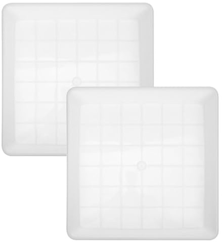 FUTUREORYY Plato Maceta Cuadrado 2 Piezas de Plástico Blanco para Macetas | Bandeja de Goteo, Recolecta Agua, Uso en Balcón E Interior, para Bonsái y Suculentas