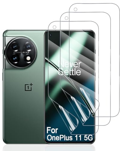 Hhfcryst Protector de Hidrogel Protector para OnePlus 11 5G, 3 Piezas TPU Protectores de Pantalla HD Transparente Suave (Vidrio no templado)