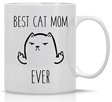 Best Cat Mom ever- Funny Grumpy Cat Kaffeebecher – 313 ml Kaffee Tasse – perfekte Geschenk für Mutter 's Day – Tassen, für Frauen Cat Lover Tasse – Crazy Bros Tassen