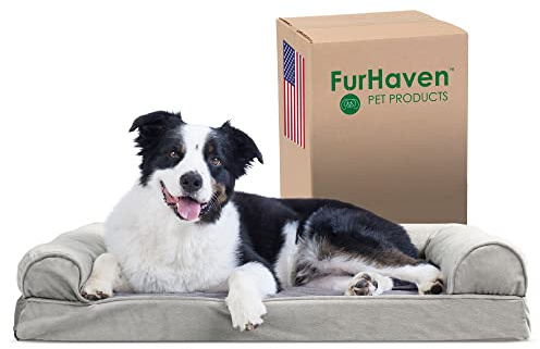 Furhaven Cooling Gel Infused Memory Foam an Sofa Pet Bett für Hunde und Katzen