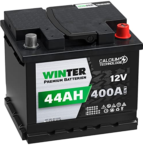 WINTER Premium Autobatterie 12V 44Ah 400A/EN Starterbatterie Batterie ersetzt 40Ah 41Ah 43Ah 45Ah 46Ah