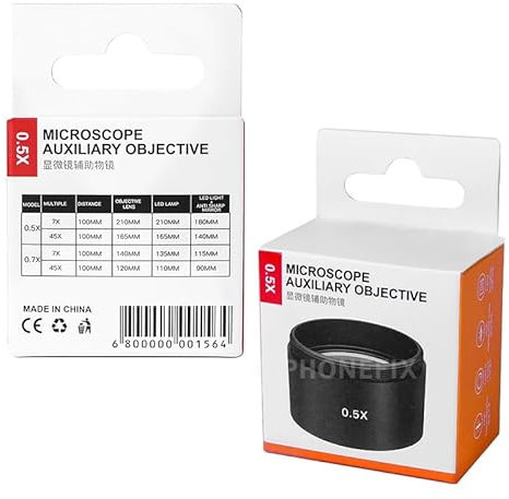 VIPFIX SM 0.5X Super Widefield Barlow Lens Assisted Auxiliary Len for Stereo Zoom Microscope