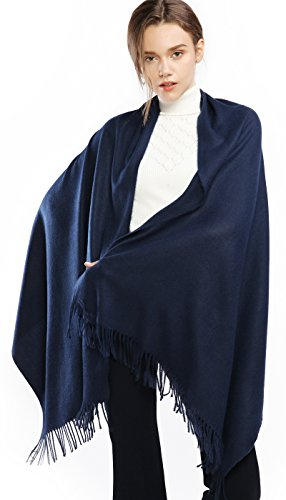 RIIQIICHY Pashmina Schal Blau Damen Winter Schals Tücher Stola Festlich für Abendkleider Damenschal Winterschal Kuschelig