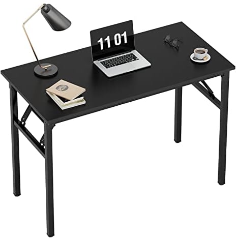 Need Zusammenklappbarer Computertisch – 80 cm (31,5 Zoll) faltbarer Büroschreibtisch, Arbeit, Studium, Kinder, Studenten, Lehrer, Zuhause, Schlafzimmer, Tisch für kleine Räume, Schwarz