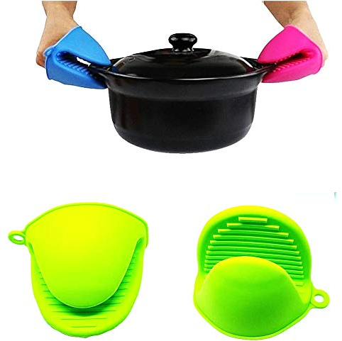 Presine Silicone da Cucina per pentole Guanti da Forno Resistenti al Calore Antiscivolo - Confezione 2 Pezzi Verde Visto in TV - Idea Regalo Natale e Compleanno