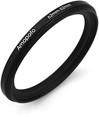 62 to 52mm Camera Filter Ring/62mm to 52mm step down ring Filter Adapter for UV,ND,CPL,Metal Step down rings,Compatible with for All 52mm UV,ND,CPL Camera Filter accessories.(62-52mm)