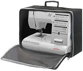 UCARE Nähmaschinenabdeckung Gepolsterte Aufbewahrungshülle in Premium-Qualität mit Reißverschluss und Griff Aufbewahrungstasche für Nähgeräte Schwarz 47 * 37 * 20,5cm