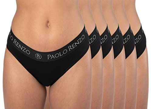 Paolo Renzo 3er/6er Set Damen Sport Underwear Modern-Sports-Collection - Cotton-Bustier - String Tanga - Panty - Hüftslip - Bikini-Slip - Bralette