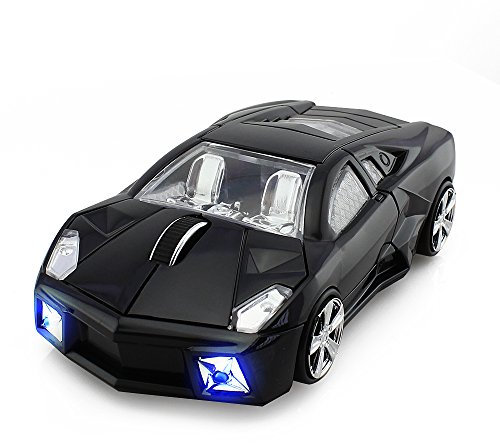 Aikchi LBJN - Mouse ottico wireless 3D per computer portatile, ergonomico, per computer portatile, colore: nero