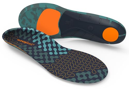 Superfeet Run Cushion High Arch Insoles for Runners with High Arch Support - 11.5-13 Men / 12.5-14 Women
