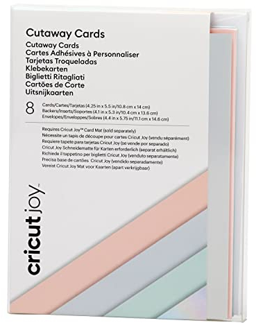 Cricut Joy Cutaway -Karten | Pastell | 10,8 cm x 14 cm (4,25 x 5,5) | 8-Pack | Zur Verwendung mit Cricut Freude