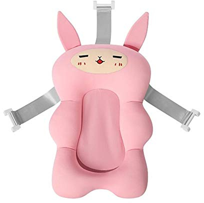 Hangarone Baby-Badekissen, Badewannenkissen für Neugeborene, 0-12 Monate, Rosa, Polyester, Faltbar, Rutschfest, PBA-frei
