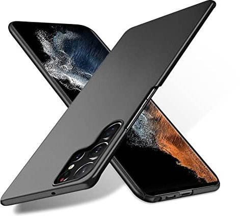 Bastmei Coque pour Samsung Galaxy S22 Ultra 5G - Extrêmement légère et ultra fine - Protection rigide pour appareil photo - Pour Samsung Galaxy S22 Ultra 5G (2022) - Noir gravier