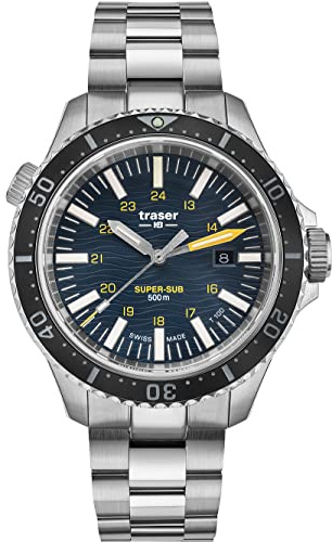 Traser P67 Diver T100 Blue Herrenuhr mit einem Edelstahlarmband 46mm, 109372