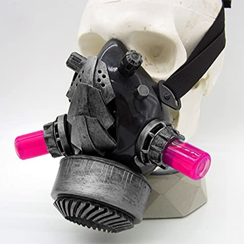 ZCBYBT Cosplay-Dress-up-Werkzeuge Cyberpunk Mund Requisite postapokalyptische Wasteland Sci-Fi-Maschinen Steampunk Party Requisiten,Silber,pink