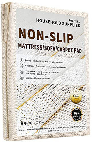 Foboull Matratzen-Gleit-Stopper und -greifer, rutschfeste Teppich-Pads verhindern ein Verrutschen der Matratze – für Boxspring-, Plattform- und Bettrahmen – Queen