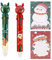 2* 10-in-1 Weihnachten Kugelschreiber + 2* Haftnotizen schöner Mitgebsel einziehbarer 10 farben Mehrfarbig Stifte Druckstift Multifunktionsmarker Multicolor Farbwechselstifte für Schüler Geschenk