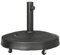 Outsunny 23.5kg Resin Garden Parasol Base with Wheels and Retractable Handles, Round Outdoor Market Umbrella Stand Weight for Poles of Φ38mm to Φ48mm, Black