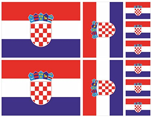 Samunshi® Aufkleber Set Kroatien Autoaufkleber 10 Flaggen Set 15cm Set Kroatien