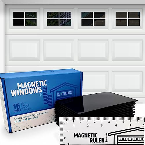 Finestre magnetiche resistenti e lucide per porta del garage, si adattano a 1 garage per auto, sembrano veri pannelli per finestrini/vetri finti, kit di accessori decorativi, facili da allineare e non