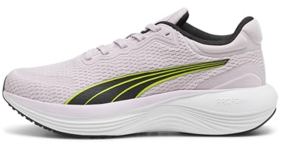 PUMA Unisex SCEND PRO Road Running Shoe, Grape Mist Black-Lime POW, 42.5 EU