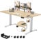 TRIUMPHKEY Schreibtisch Höhenverstellbar Elektrisch 140x70 cm mit USB Ladeanschluss, 3 Memory-Steuerung Höhenverstellbarer Schreibtisch groß Anti-Kollision-System Stehpult Computertisch